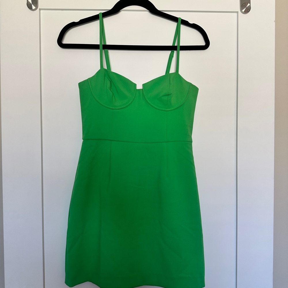 Vibrant Green Spaghetti Strap Dress